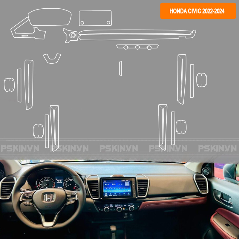 Dán PPF nội thất cho xe Honda CIVIC 2022 -2024
