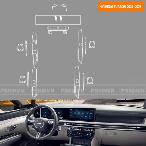 Bộ dán PPF chống xước cho nội thất Hyundai Tucson 2024-2025